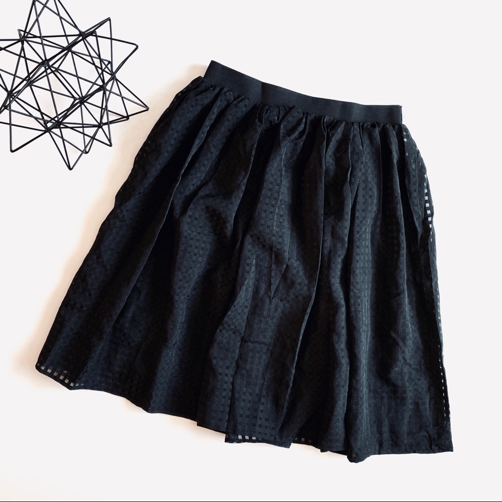 Zeagoo Elastic Waist Flared Midi Skirt